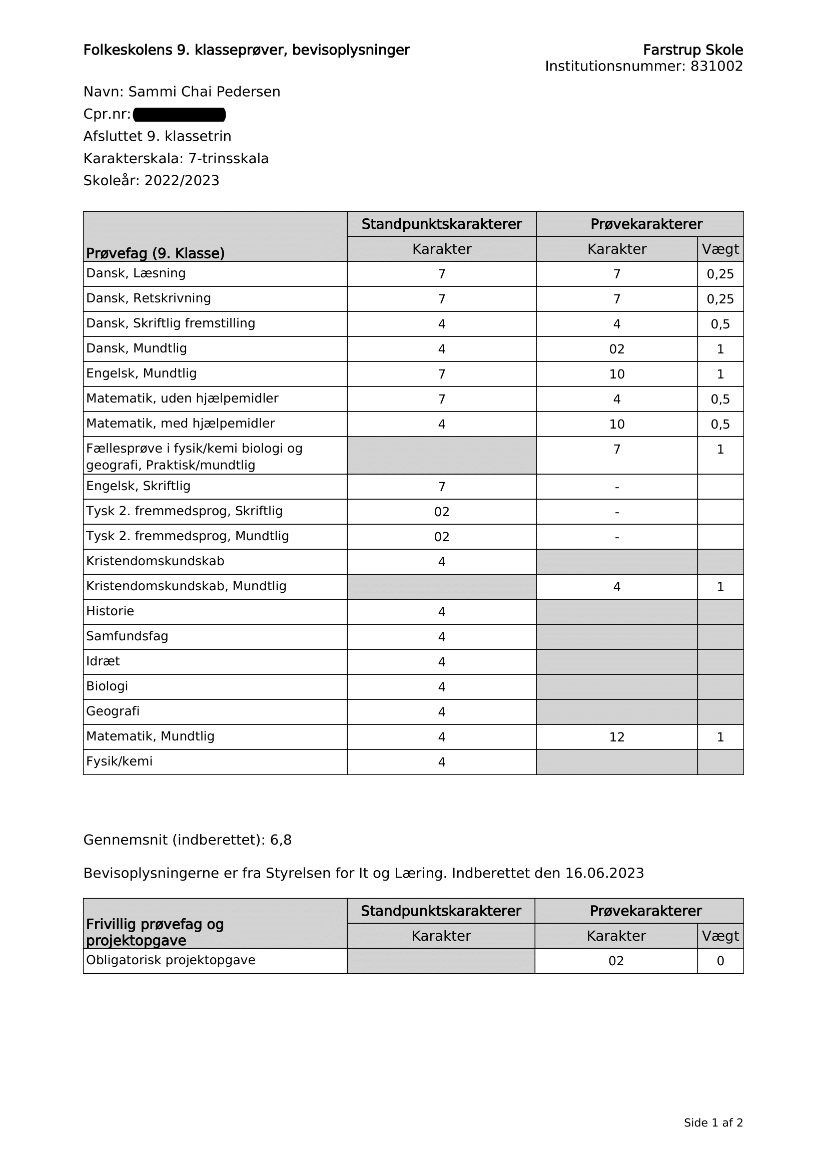 Folkeskolebevis preview